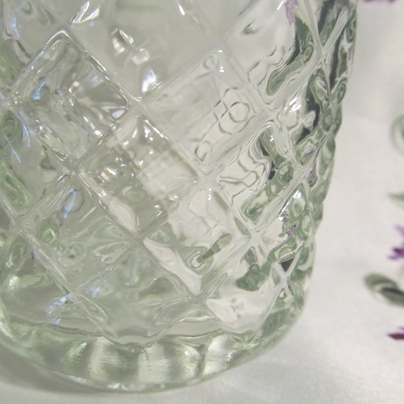 Vintage Anchor Hocking Diamond Cut Apothecary Jar Flower Bottom - Picture 4 of 10